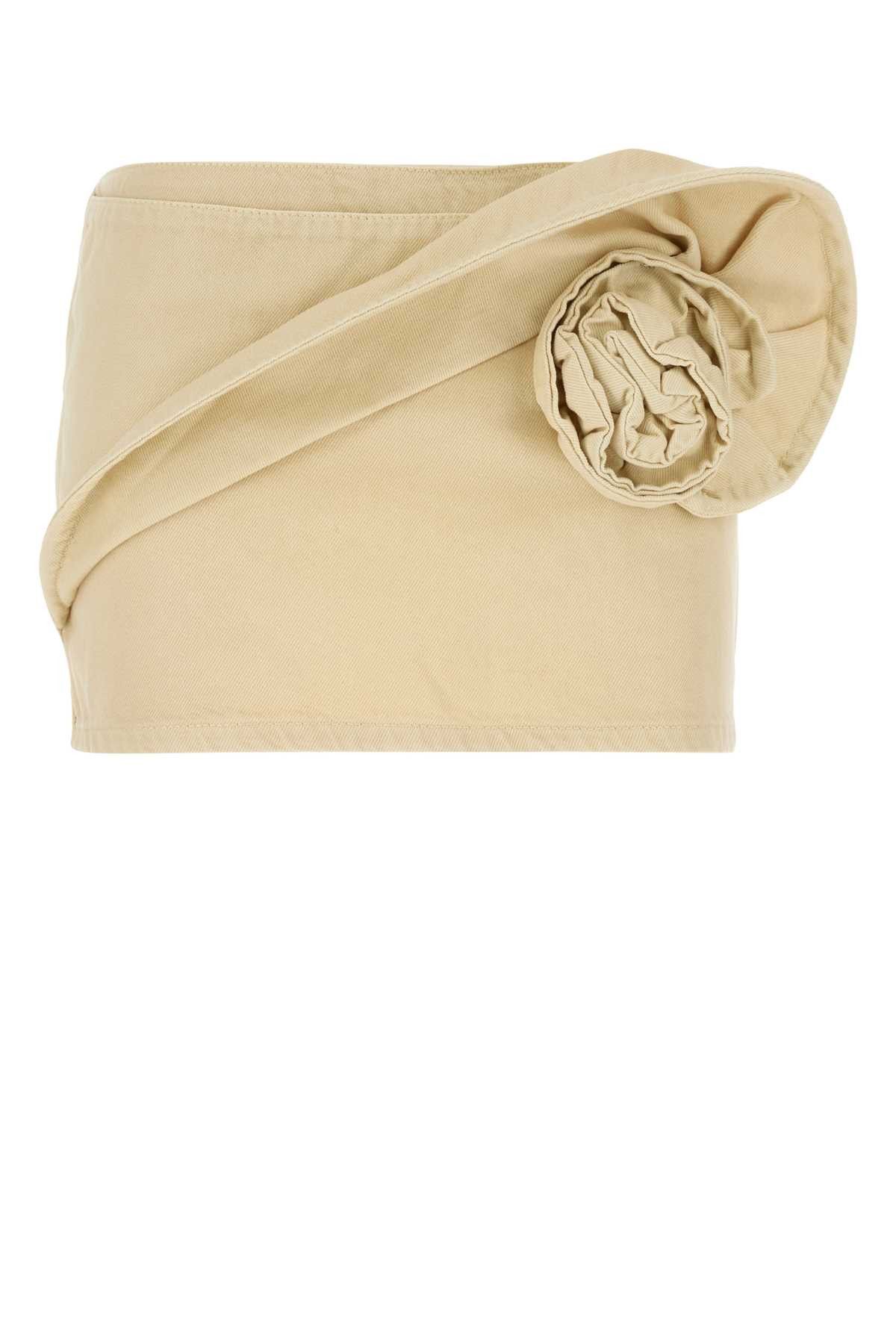 Magda Butrym Cream Denim Mini Skirt Size S / US 4 / IT 40 - 1 Thumbnail