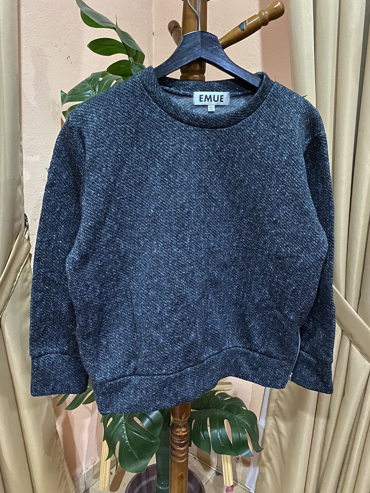Japanese Brand Vintage EMUE Made in Japan Sweater with Side Zipper Size M / US 6-8 / IT 42-44 - 3 Thumbnail