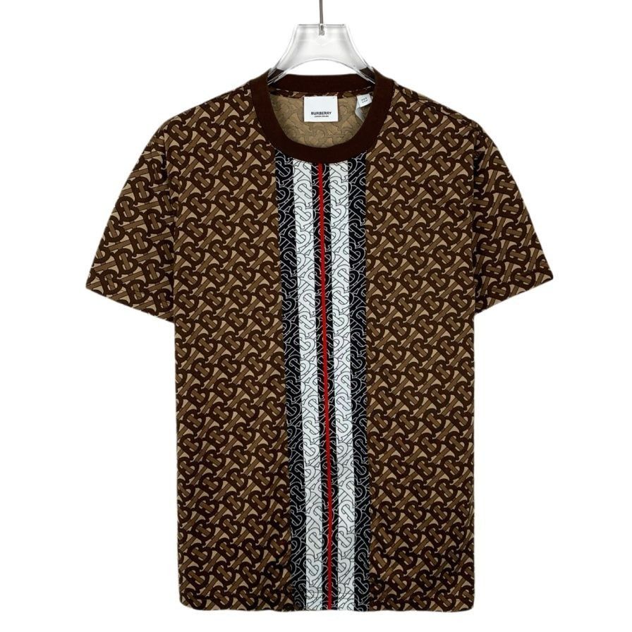 Burberry Burberry Logo Monogram Full Print Round-Neck Brown Cotton T- Size US XXS / EU 40 - 1 Thumbnail