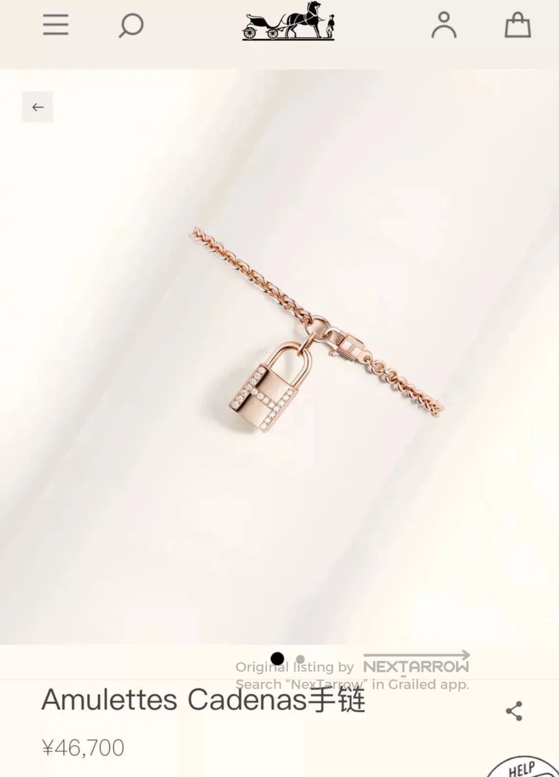 Hermes Hermes Amulette Cadenas Rose Gold Bracelet. Size ONE SIZE - 5 Thumbnail