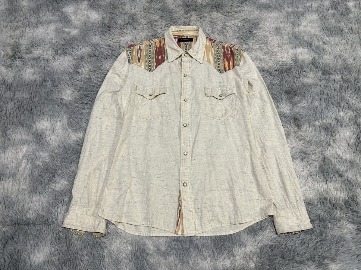 Japanese Brand 🔥Vintage Blue Trick Aztec Native Western Shirt Kapital Style Size US L / EU 52-54 / 3 - 3 Thumbnail