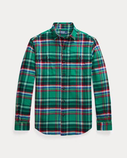 Polo Ralph Lauren Polo Ralph Lauren Classic Fit Suede-Patch Plaid Workshirt Size US XL / EU 56 / 4 - 1 Thumbnail