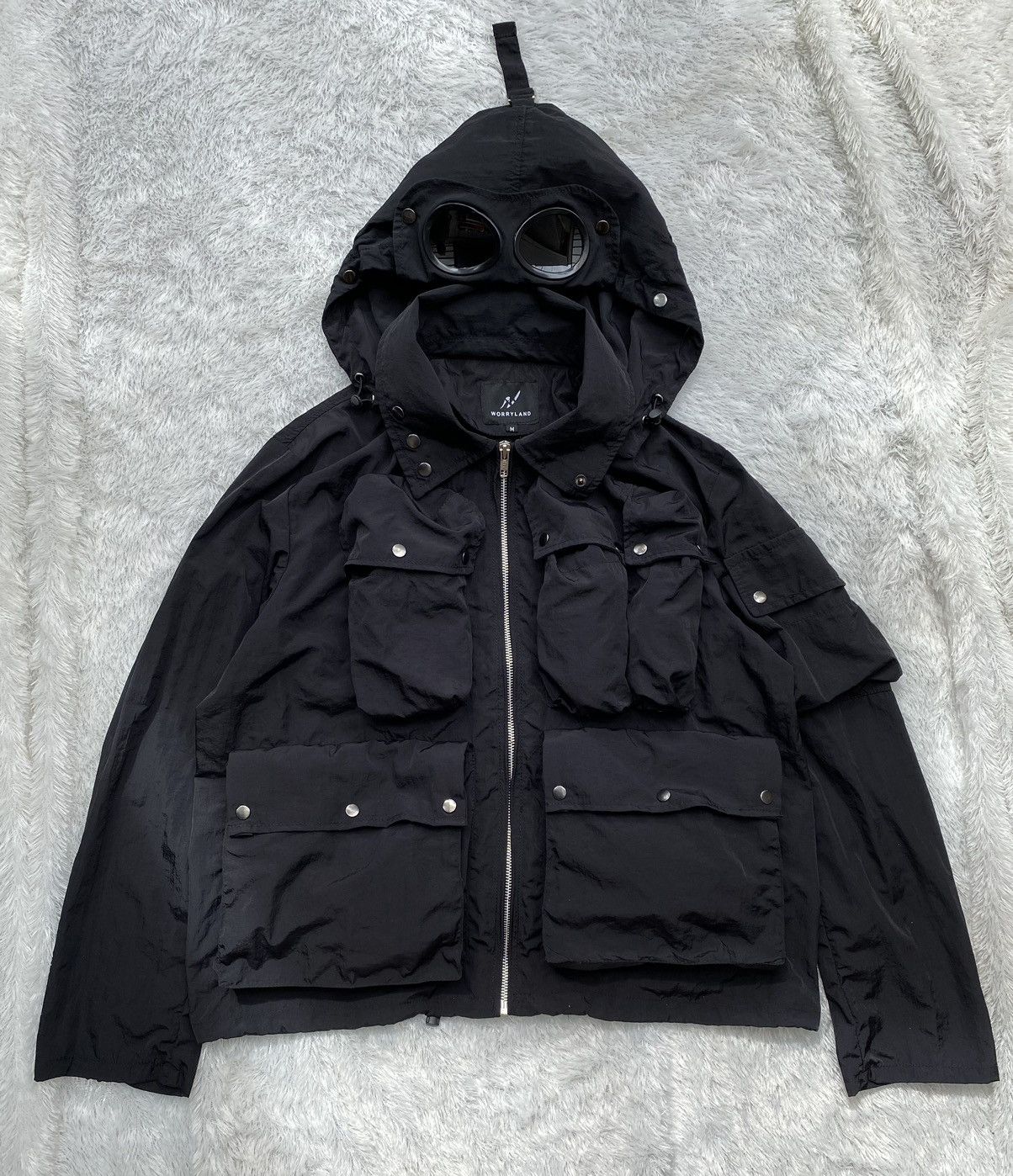 image of Archival Clothing x Vintage Goggle Jacket Multipocket By Worryland Look Like Cp Company in Black (S
