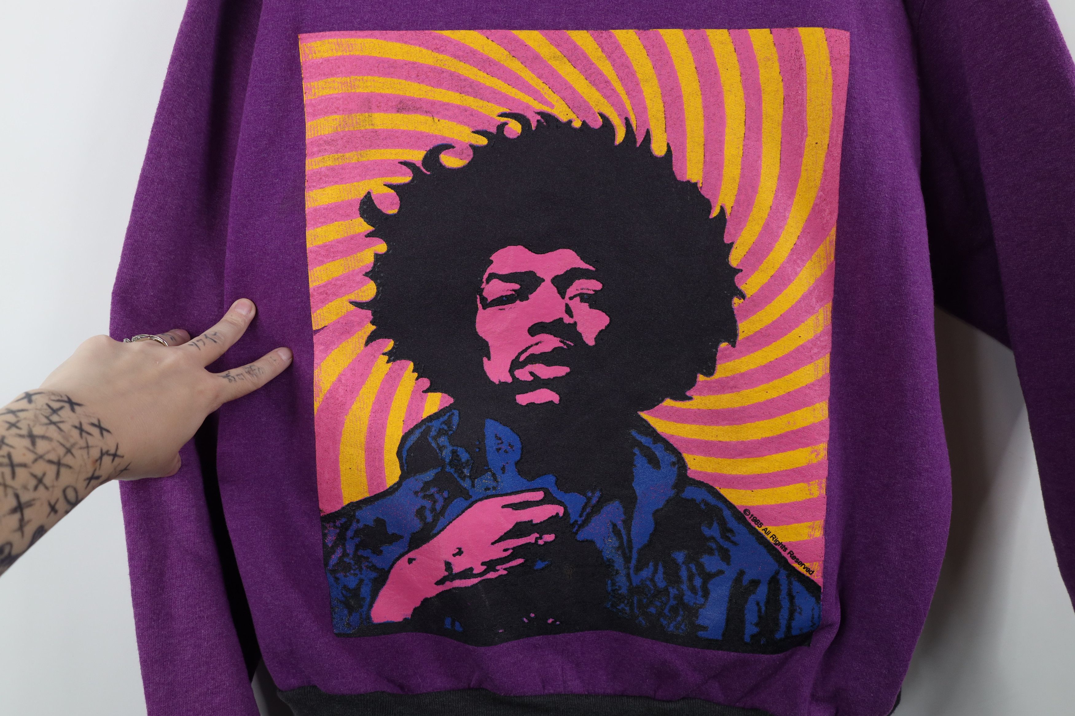 Vintage Vintage 80s Jimi Hendrix Experience Band Ringer Sweatshirt Size XXL / US 16-18 / IT 52-54 - 4 Thumbnail
