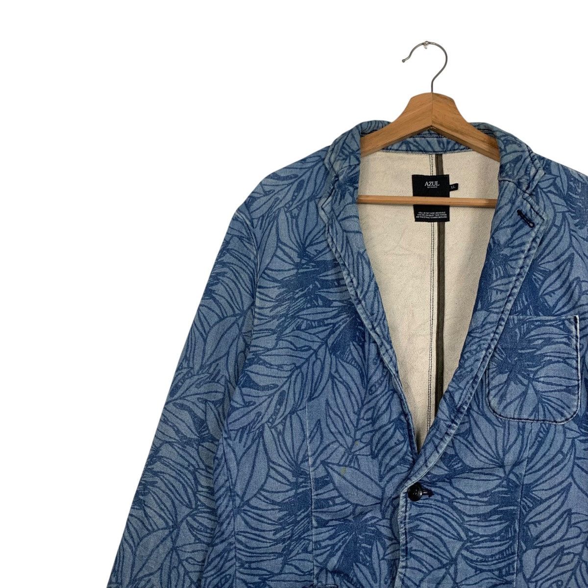 Japanese Brand AZUL Leaf Print Unconstructed Blazer Casual Wear #2772-C125 Size US XL / EU 56 / 4 - 3 Thumbnail