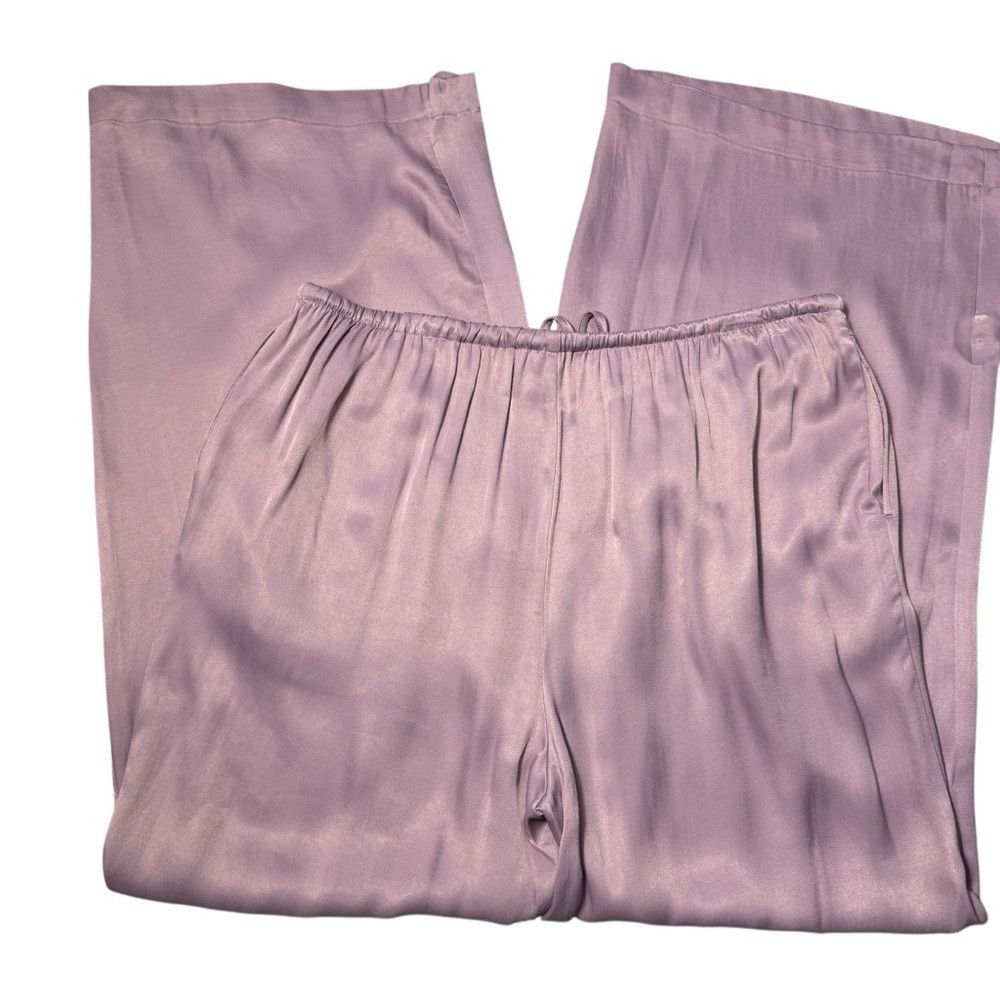 Nordstrom New Nordstrom Tie Front Satin Wide Leg Dusty Rose Pants Siz Size 34" / US 12 / IT 48 - 4 Thumbnail