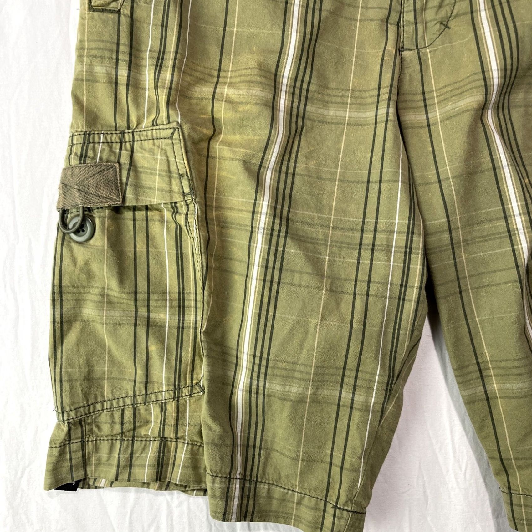 Nike VINTAGE Nike Shorts Mens M Green Hiking Outdoor Plaid Drawstring Swoosh Size US 31 - 5 Thumbnail