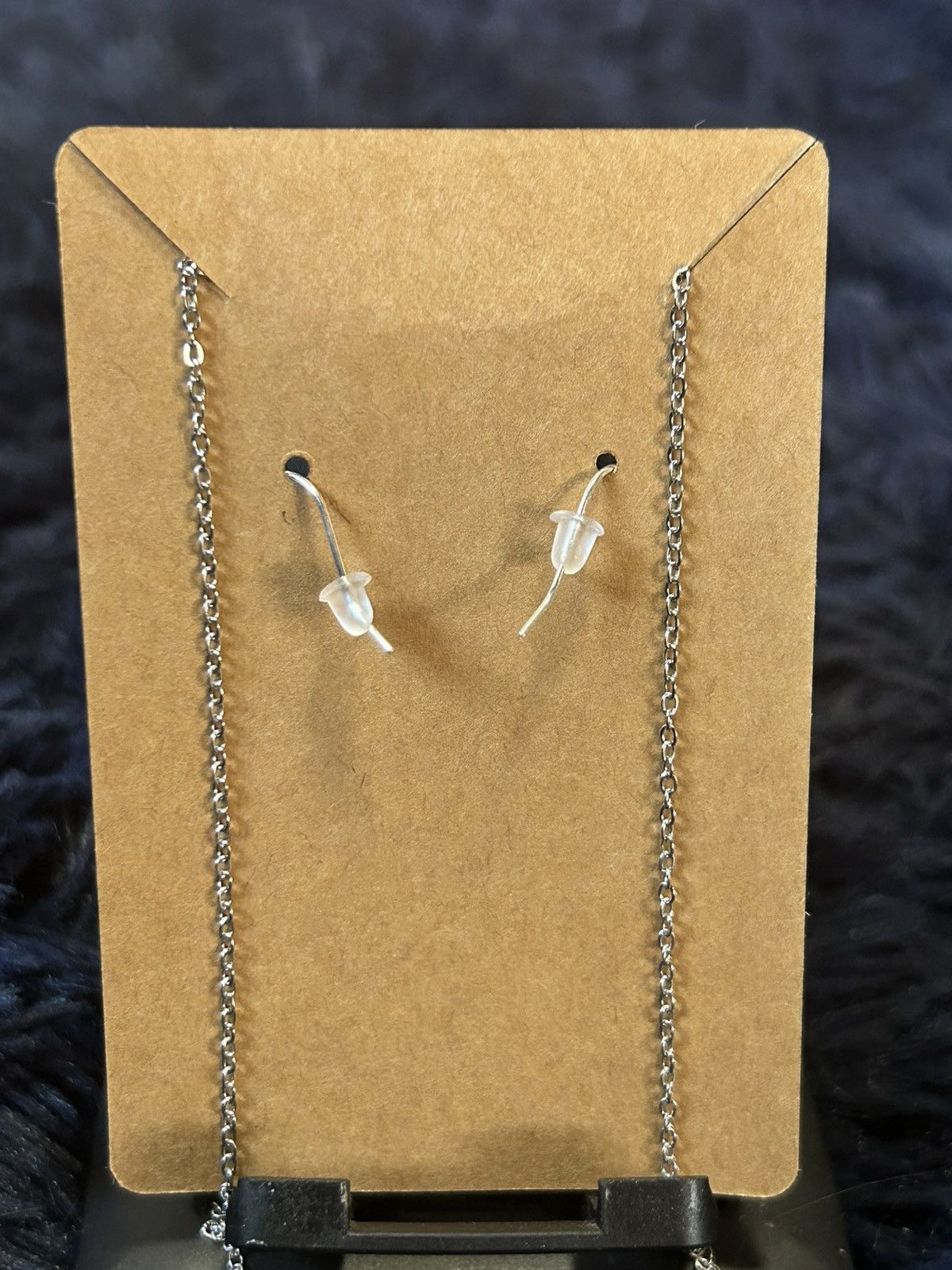 Handmade Handcrafted periwinkle crackle glass Czech glass pearl set Size ONE SIZE - 3 Thumbnail