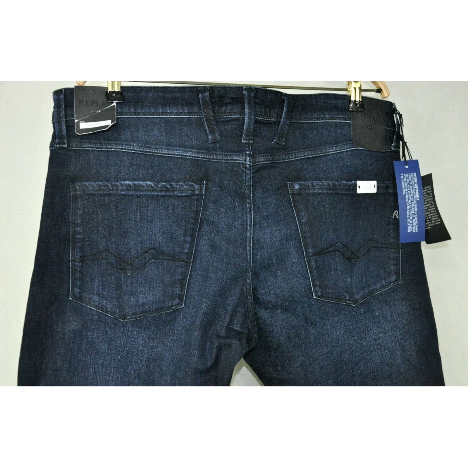 Replay Replay Anbass M914Y Super Stretch Denim Dark Indigo Jeans Slim Style W36/L32 Men’s Size US 36 / EU 52 - 4 Thumbnail