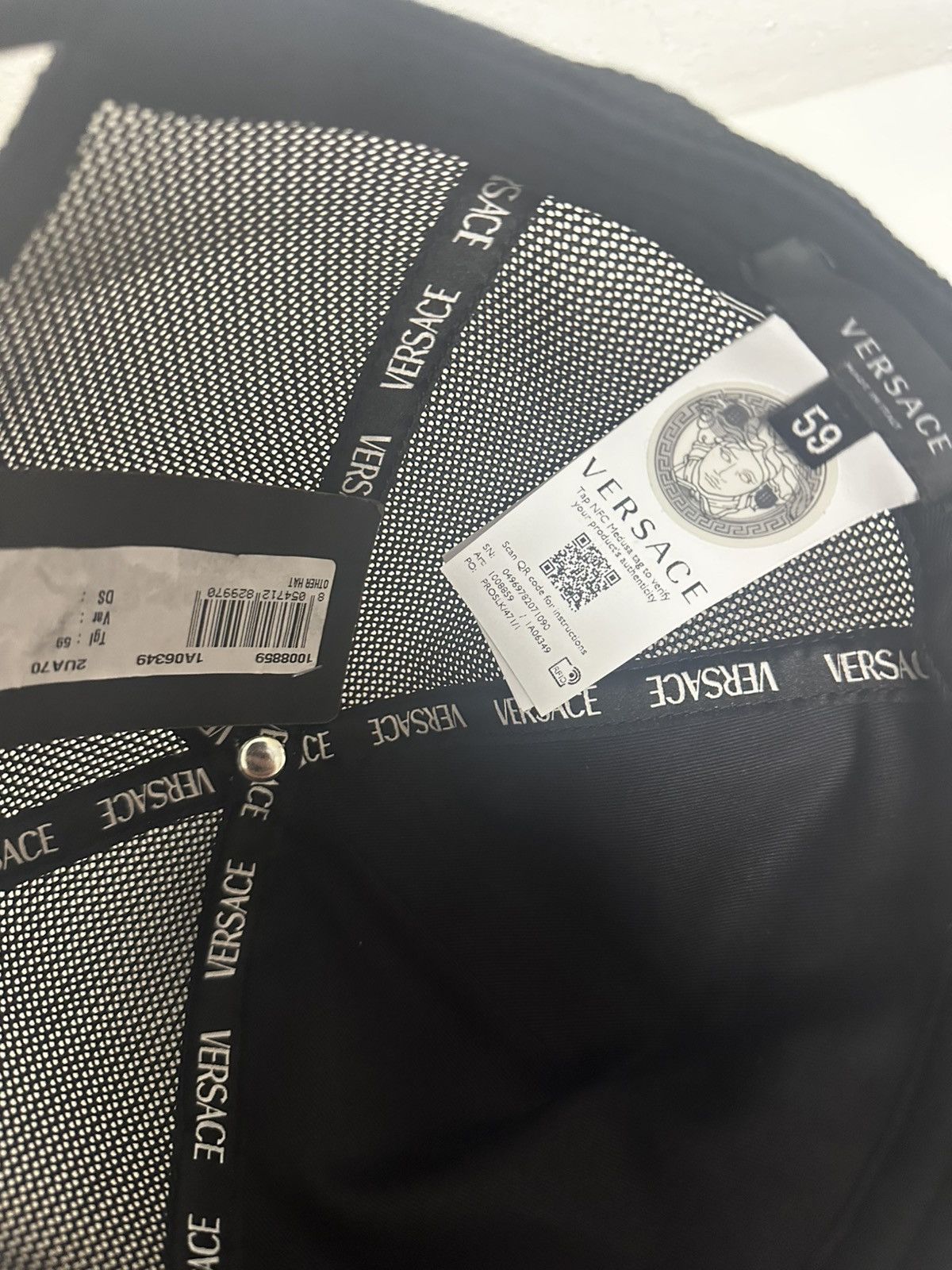 Versace Versace Leather Logo Trucker Hat Size ONE SIZE - 8 Thumbnail