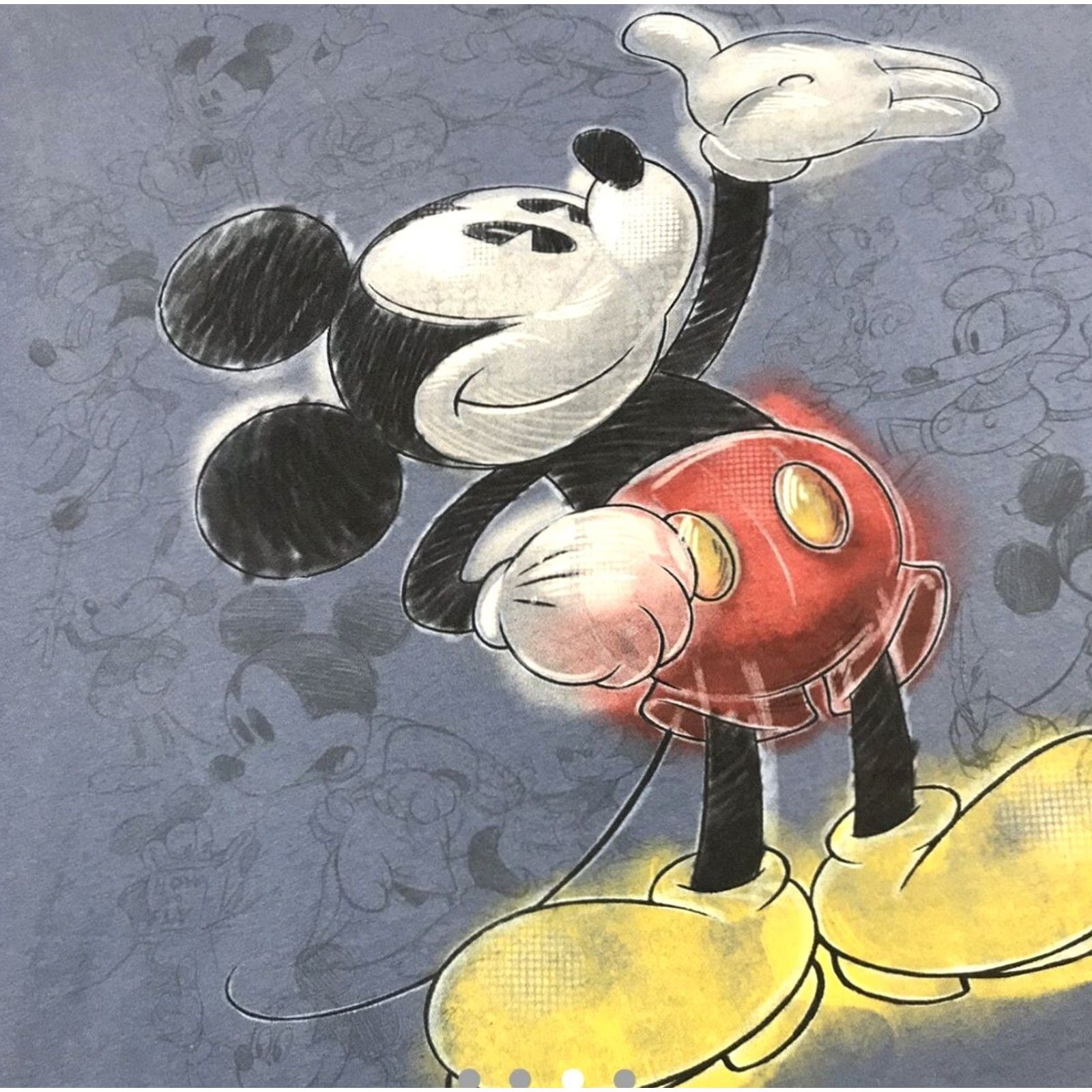 Disney Disney Mickey Mouse Sketch T-Shirt Mens XL Blue Shirt Size US XL / EU 56 / 4 - 4 Thumbnail