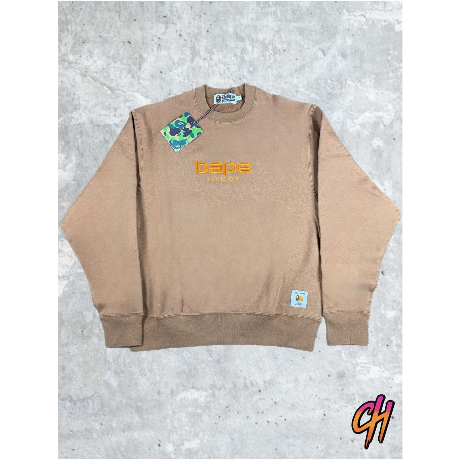 Bape BAPE X Carhartt Beige Crewneck Sweatshirt Size Small Size US S / EU 44-46 / 1 - 1 Thumbnail