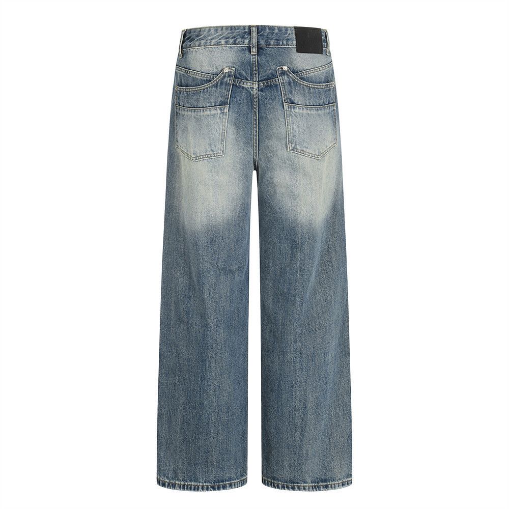 Jean Retro American street loose straight leg washed jeans Size US 32 / EU 48 - 2 Thumbnail