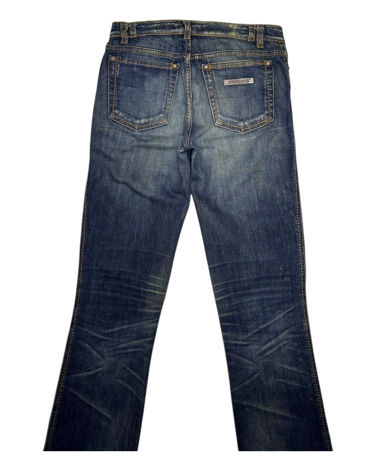 Just Cavalli × Roberto Cavalli ROBERTO CAVALLI LEOPARD DISTRESSED FLARE JEANS Size 29" - 6 Thumbnail