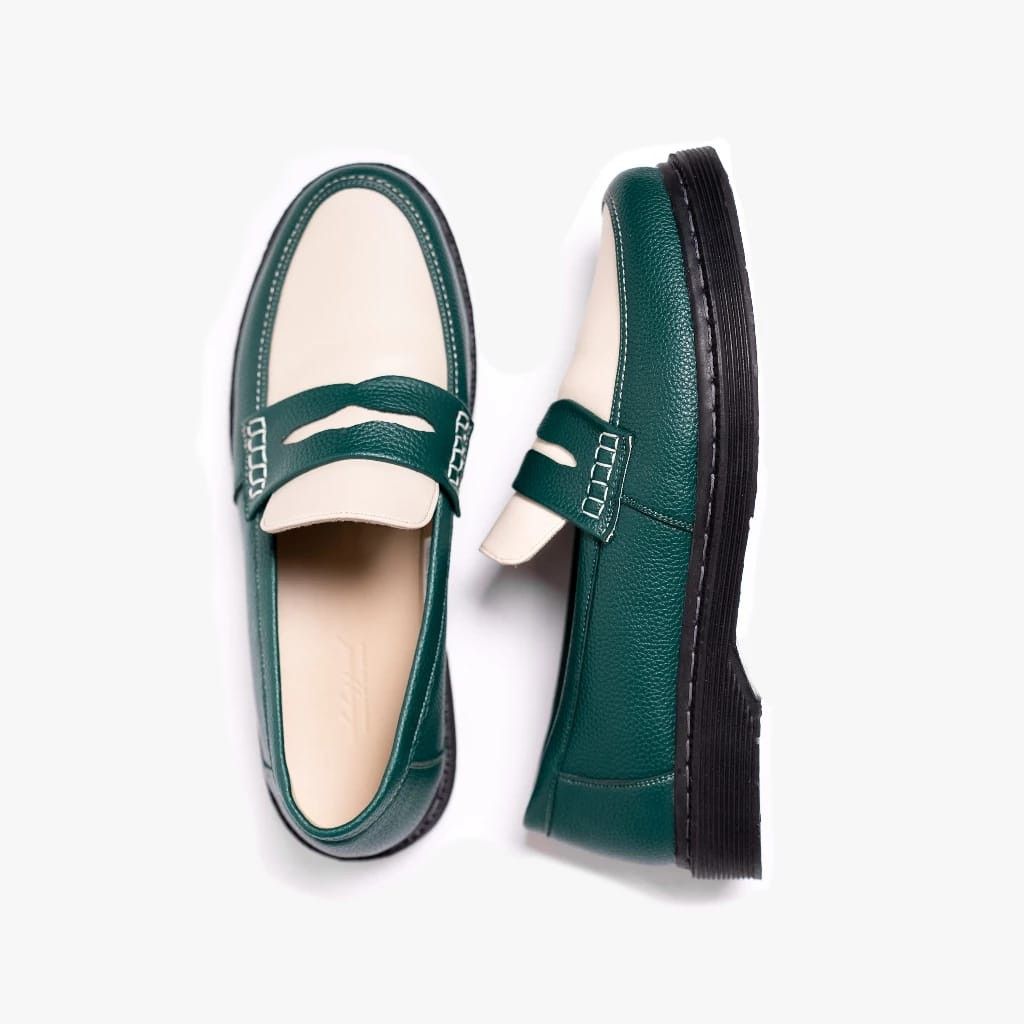 Other Silane Loafer Shoes Leather Green White Size US 10 / EU 43 - 5 Thumbnail