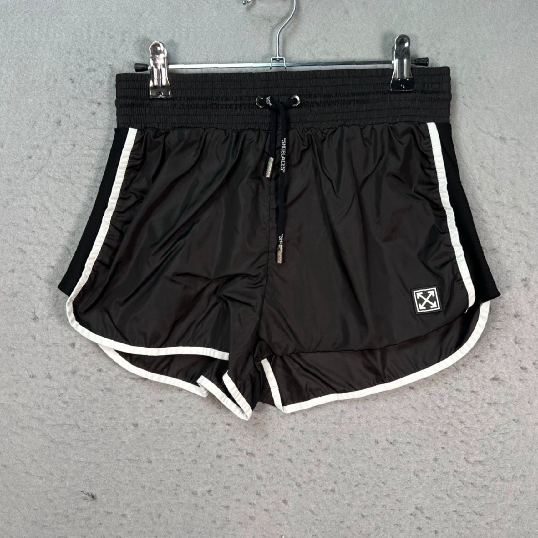 Off-White Off-White Main Label Womens Size Medium Black Athletic Shorts Drawstring Waist Size 32" / US 10 / IT 46 - 2 Thumbnail