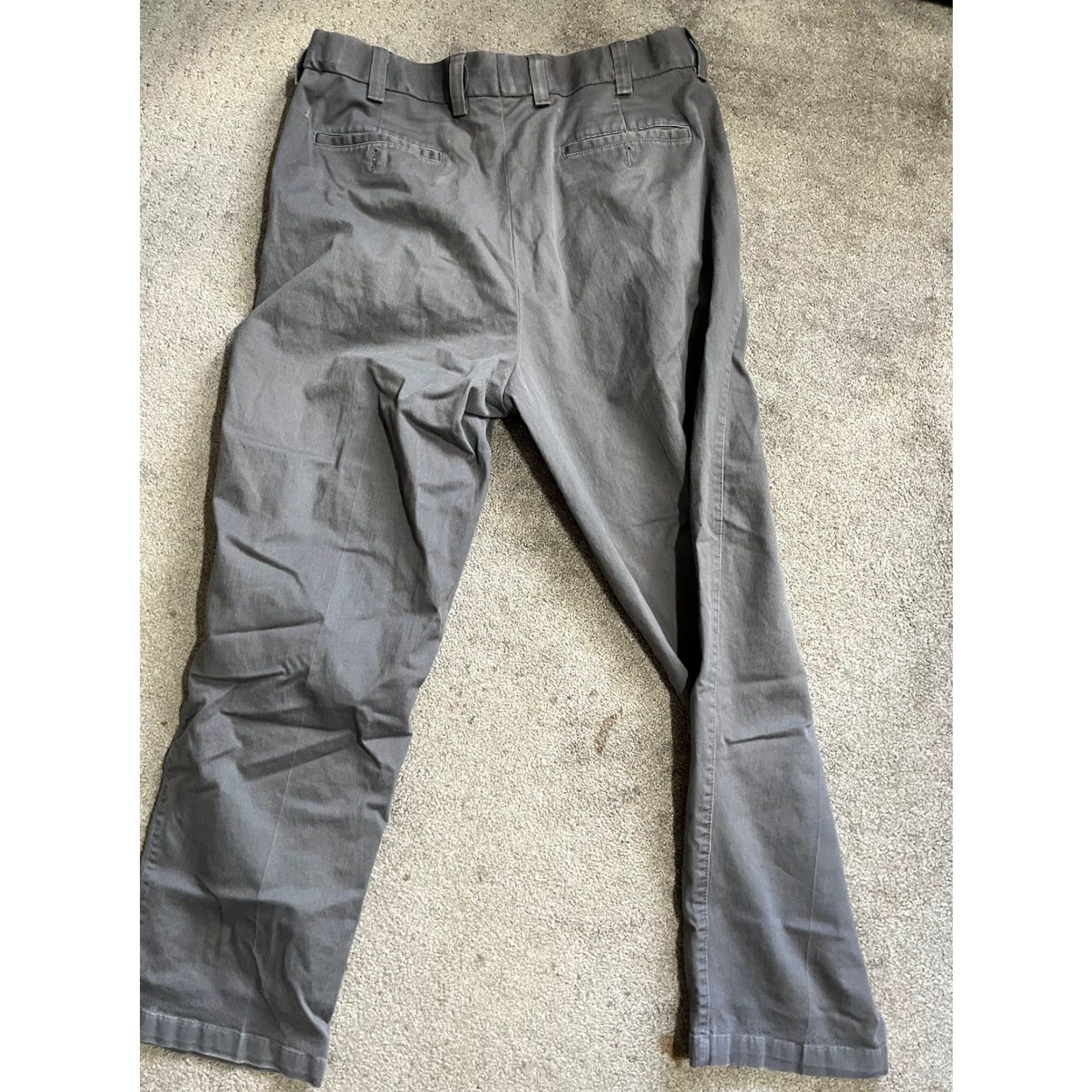 Vintage Oak Hill Khaki Pants Men 42x32 Gray Flat Front Cotton Relaxed Business Casual Formal Button Zipper Regular Inseam 32 Size US 42 / EU 58 - 3 Thumbnail