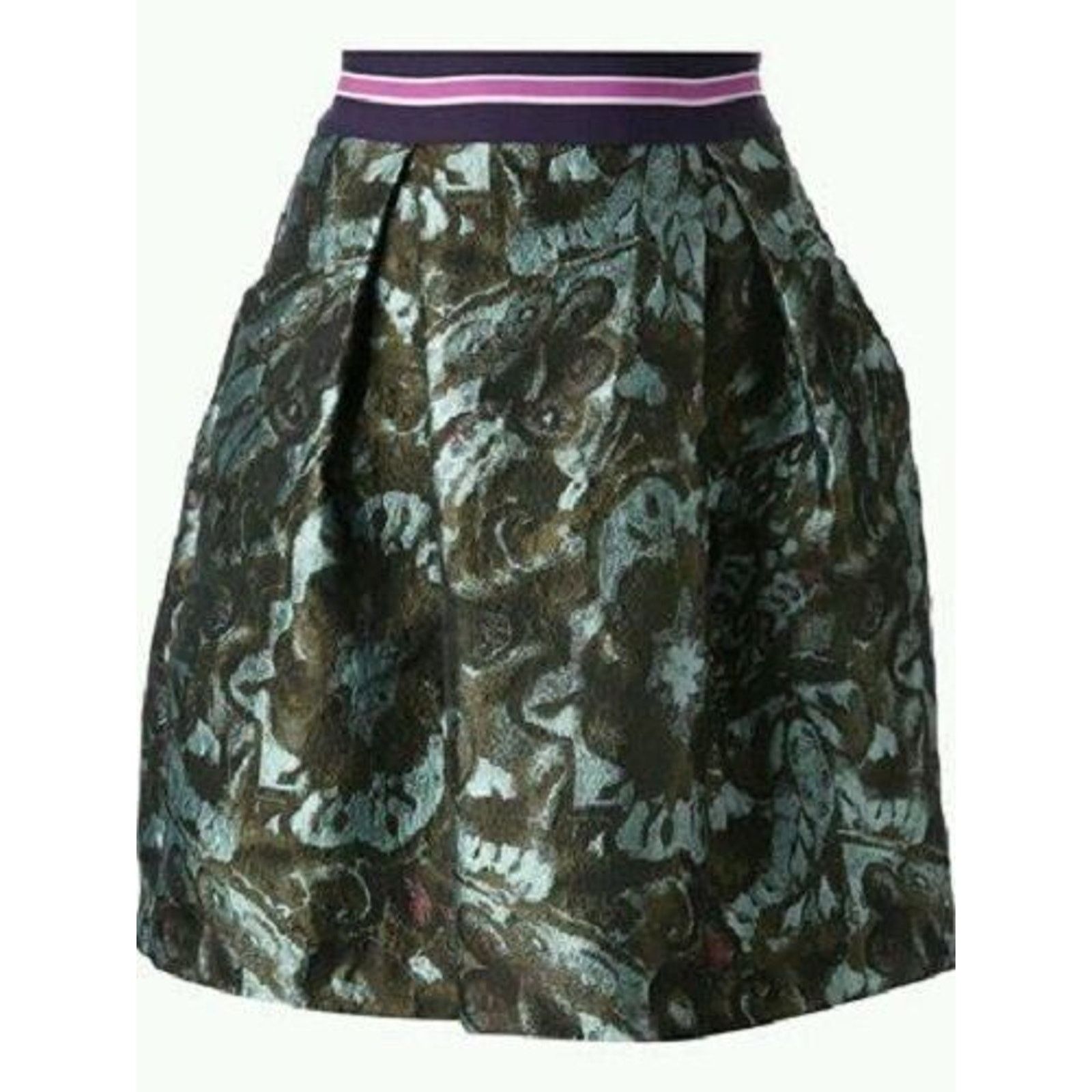 Pinko New Pinko Ortrugo Jacquard Abstract Mini Skirt Size 2 $194 Size 26" / US 2 / IT 38 - 3 Thumbnail