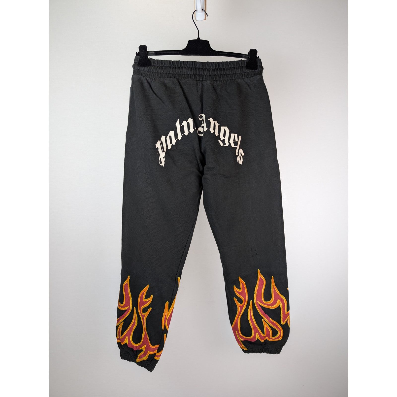 Palm Angels o1rshd1 GD Graffiti Flames 🔥 Sweatpants in Black / Red Size US 34 / EU 50 - 12 Thumbnail
