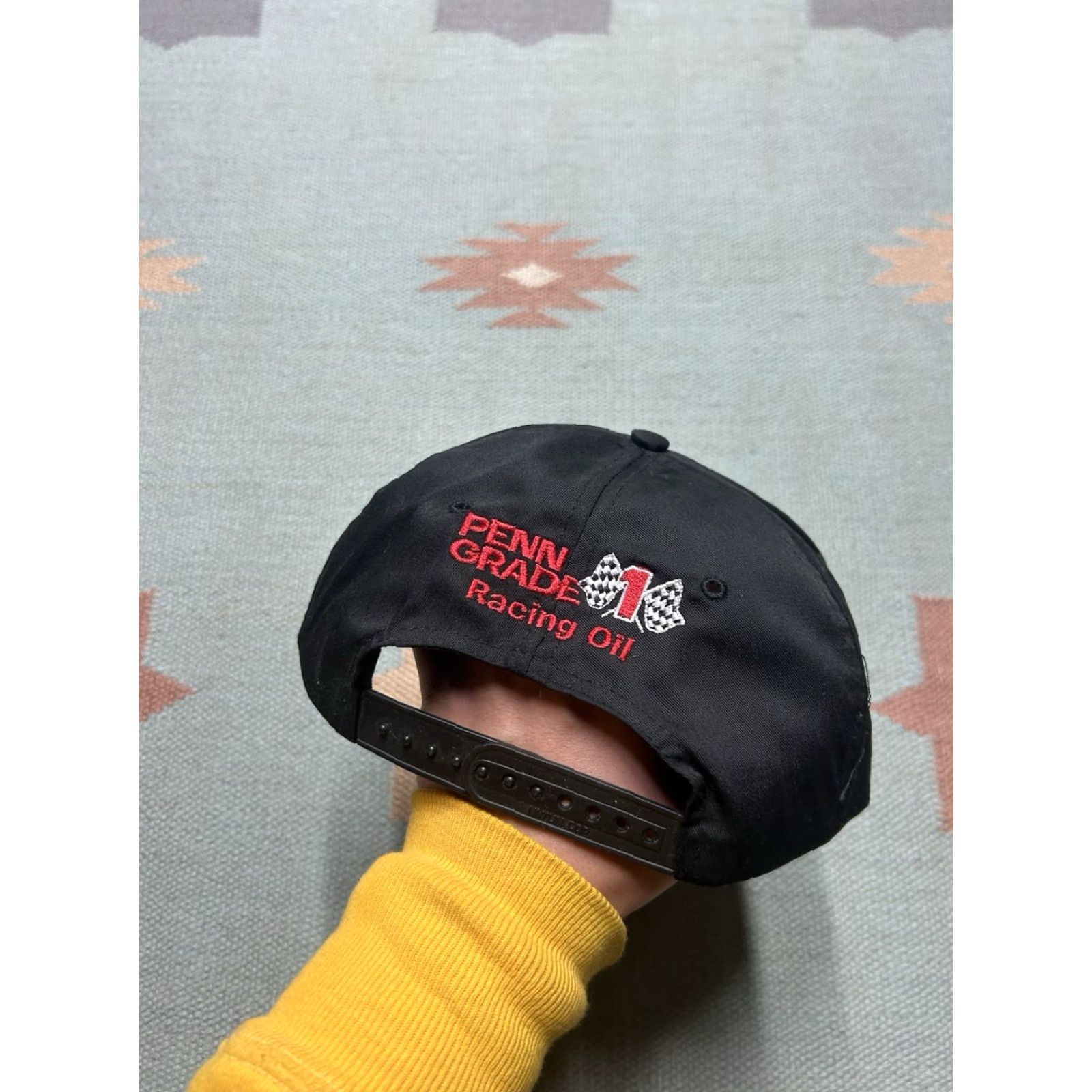 Penn VINTAGE Brad Penn racing oil checkered Black SnapBack hat cap Adjustable Men Unbranded Formula 1 SnapBack Black Mens Size ONE SIZE - 5 Thumbnail
