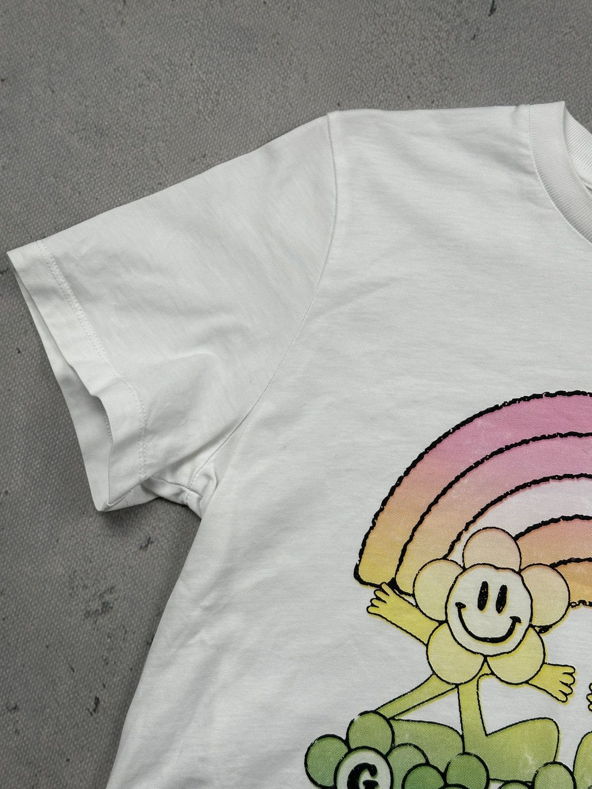 Ganni Ganni Relaxed Rainbow Smiley Graphic Tee White Copenhagen Size S / US 4 / IT 40 - 4 Thumbnail