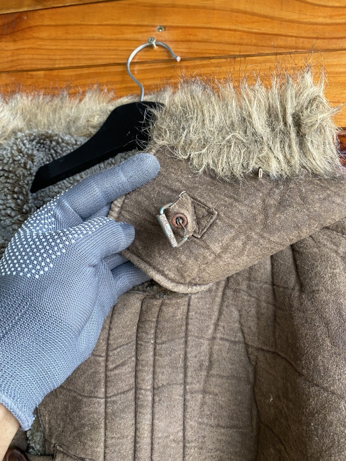 Japanese Brand Houston Type B-7 Shearling Faux Sheepskin Parka Fur Hood Size US M / EU 48-50 / 2 - 12 Thumbnail