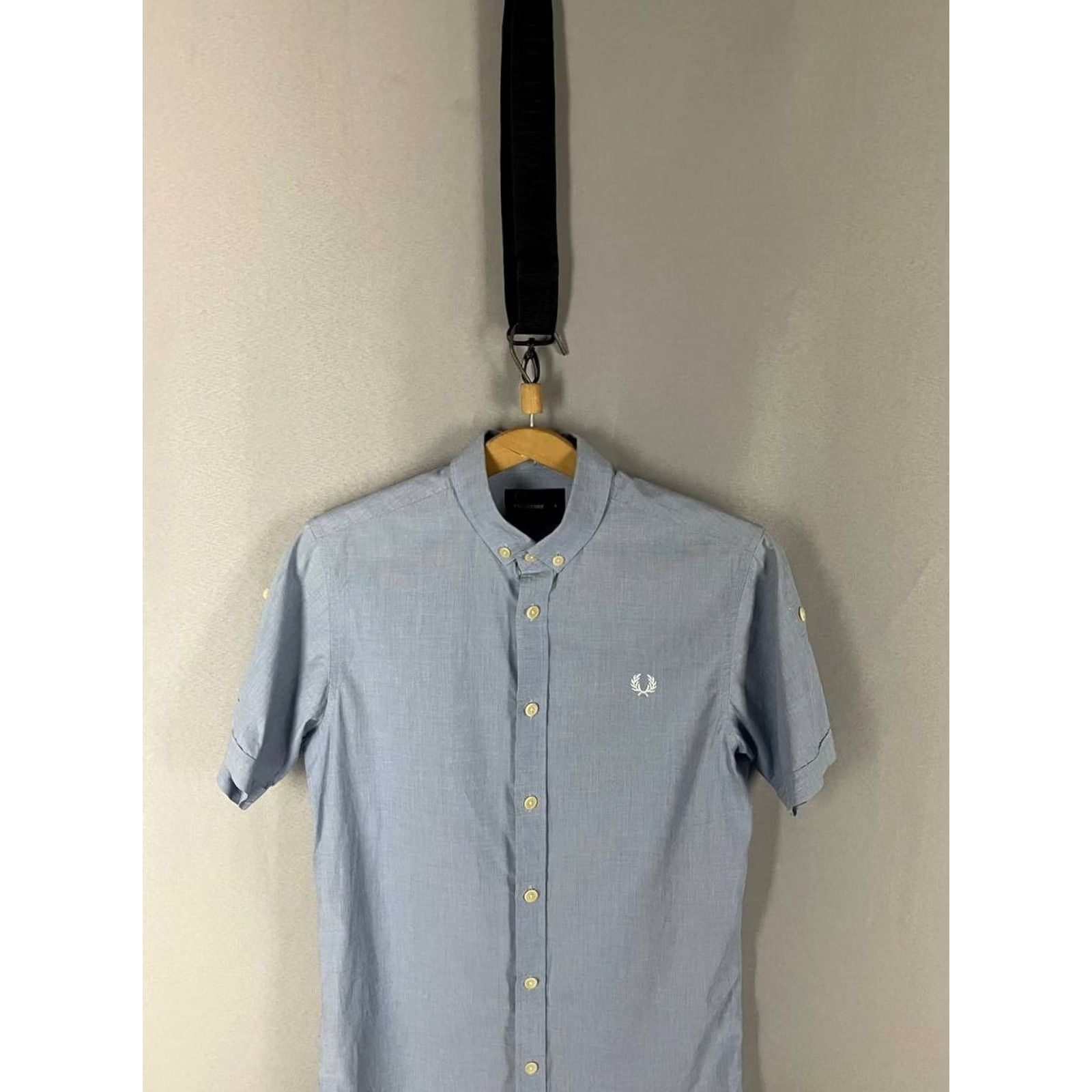 Fred Perry Fred Perry Mens Casual Shirt S Light Blue Cotton Short Sleeve Button Up Size US S / EU 44-46 / 1 - 4 Thumbnail