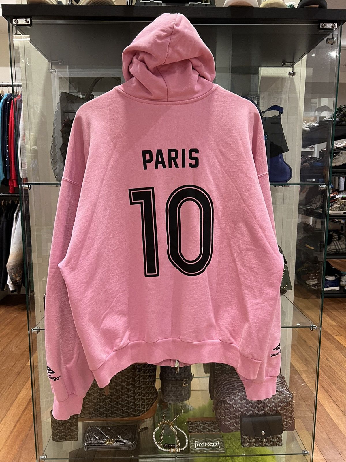 Balenciaga Balenciaga Pink Paris Soccer Zip Up Hoodie Size US XS / EU 42 / 0 - 5 Thumbnail