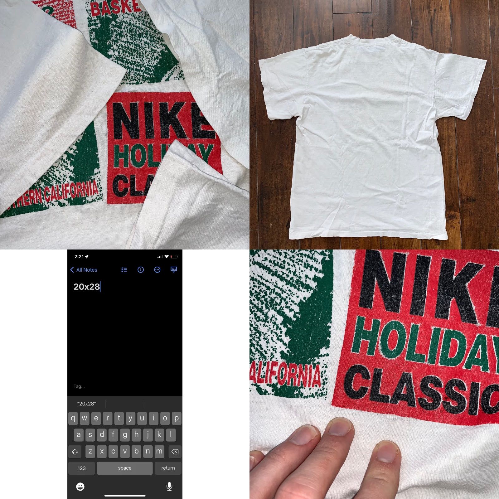 Nike VINTAGE Nike T Shirt Mens XL White Crew Neck Short Sleeve Jord an Holiday Classics Christmas 90s Rare Size US XL / EU 56 / 4 - 8 Thumbnail
