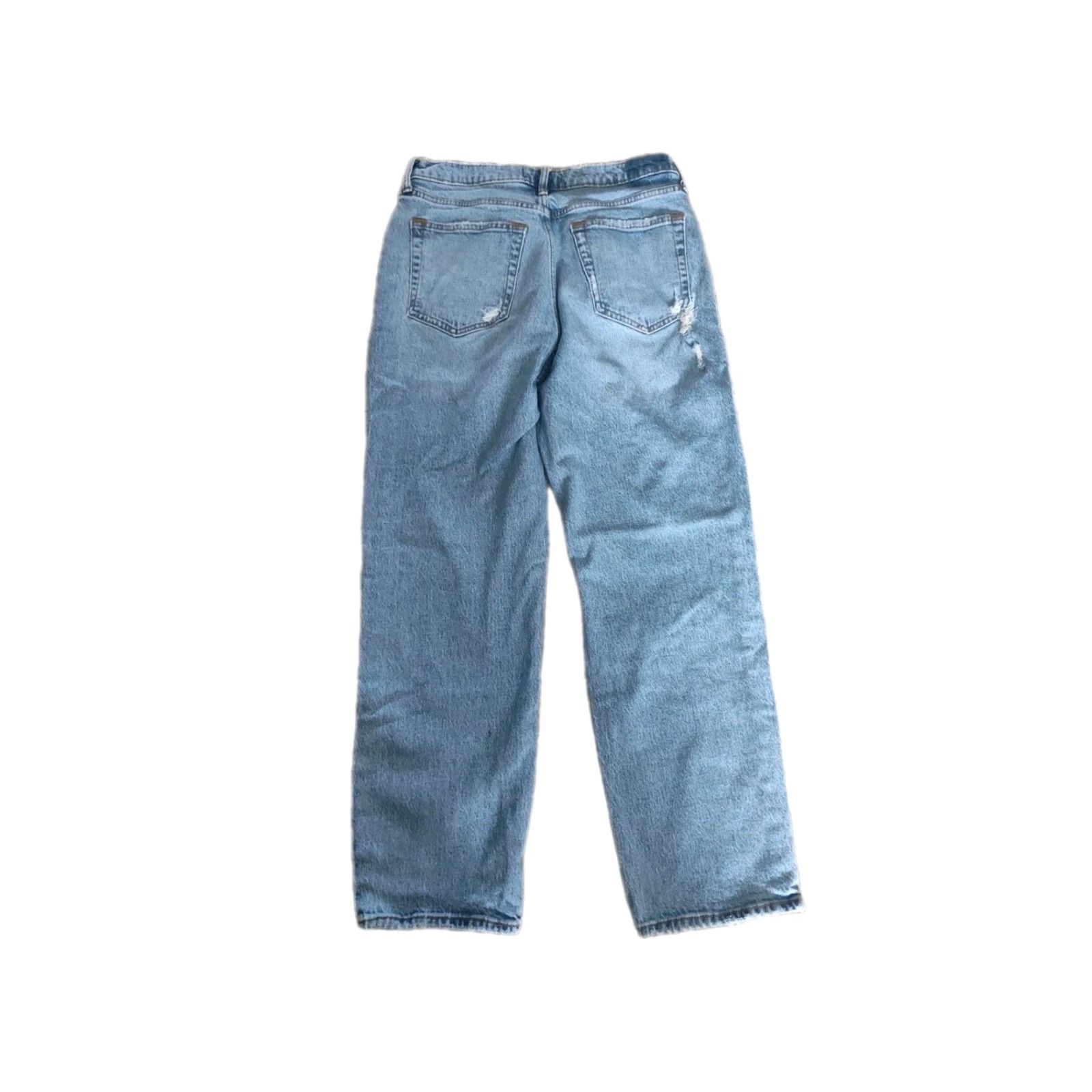 Abercrombie & Fitch VINTAGE Abercrombie & Fitch Women's Jeans 31/12 High Rise Straight Fit Distressed Blue 90s Retro Grunge Size 24" / US 00 / IT 34 - 2 Thumbnail