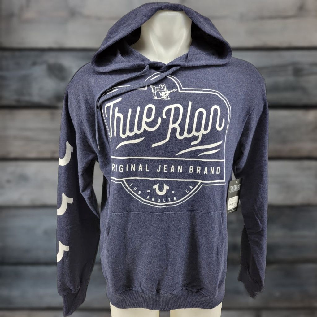 True Religion VINTAGE True Religion Hoodie Mens Buddha Logo Pullover Sweatshirt Large NWT Blue 50/50 Fleece Logo Print Size US L / EU 52-54 / 3 - 1 Thumbnail