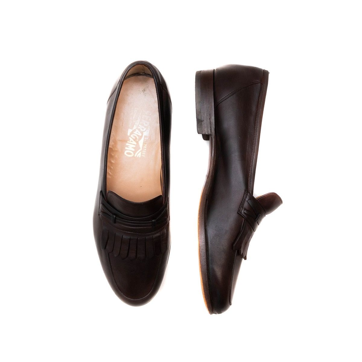 Salvatore Ferragamo Salvatore Ferragamo Brown Calf Loafers Kiltie Tassels Size US 9.5 / EU 42-43 - 1 Thumbnail