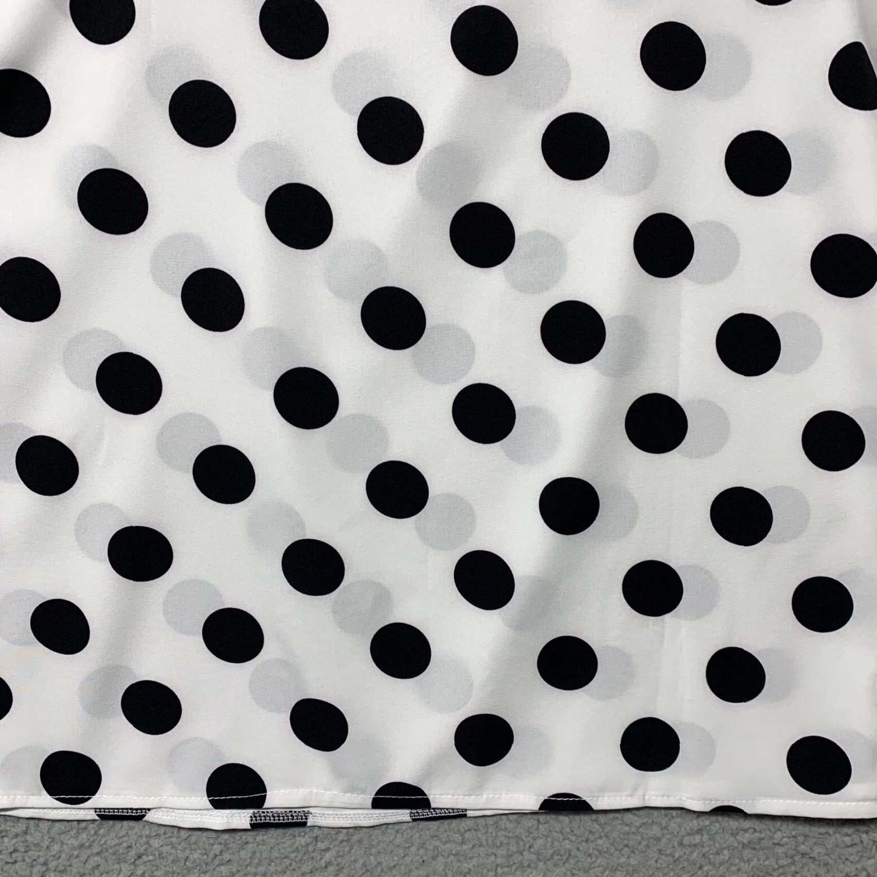 X-LARGE VINTAGE? Women's Unbranded White Blouse Black Polka Dot XL XS? Size XL / US 12-14 / IT 48-50 - 6 Thumbnail