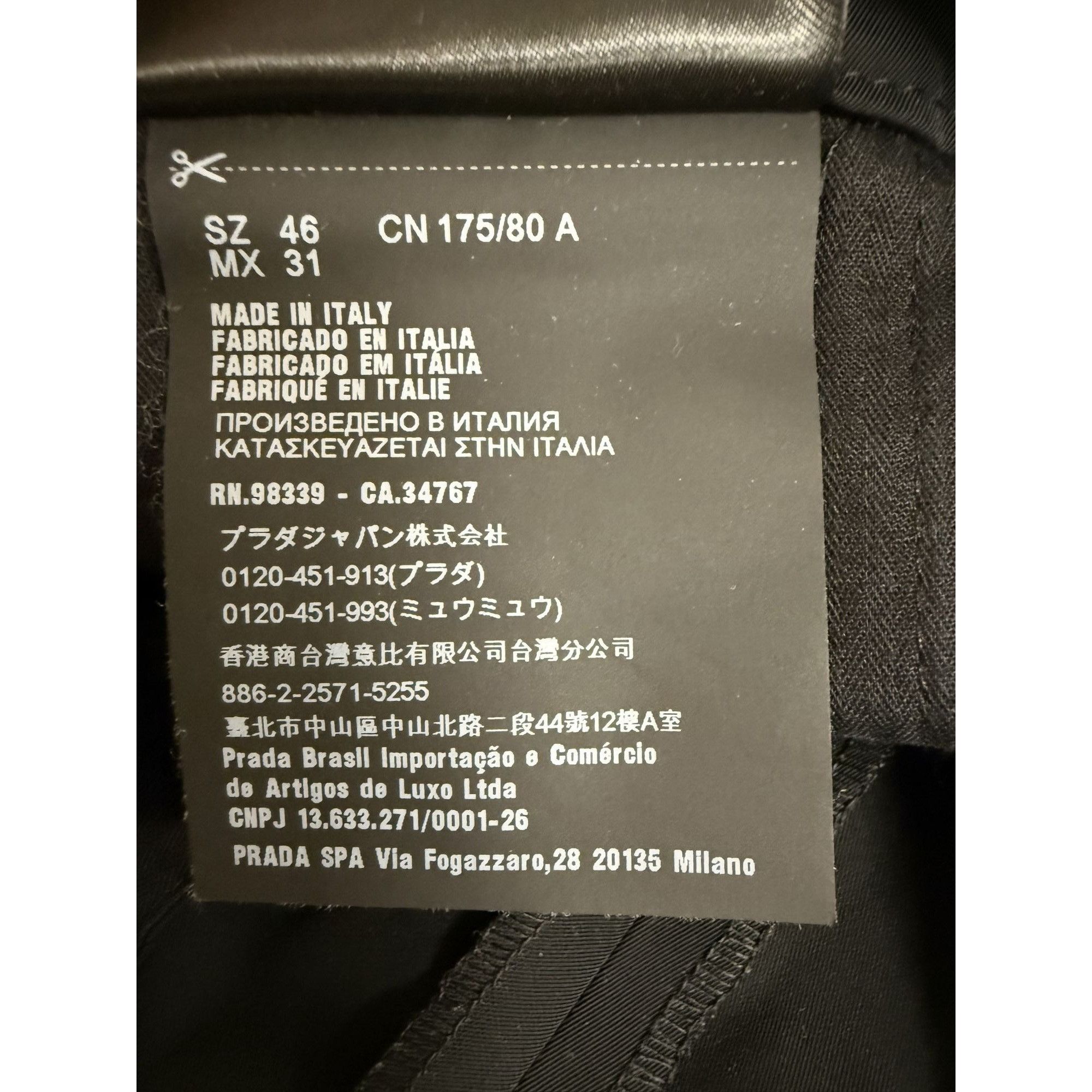 Prada Prada Mens Black Slim Fit Trousers Size 46 Made In Italy Size US 30 / EU 46 - 5 Thumbnail