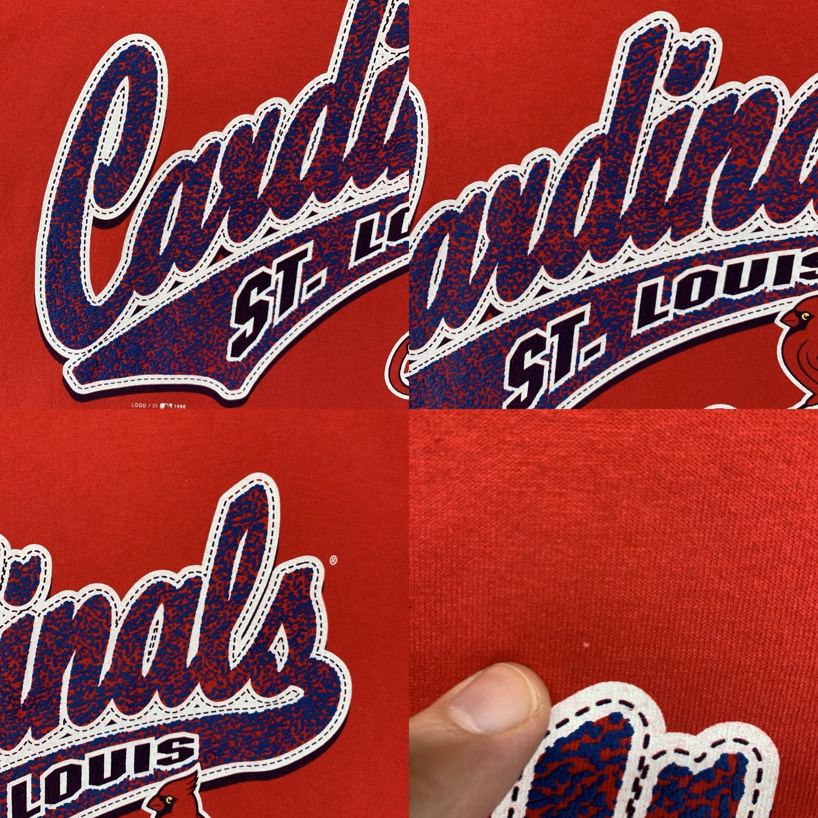 Logo Athletic VINTAGE St Louis Cardinals T-Shirt 2XL Mens MLB Baseball Textured Graphic 90s Retro Sports Size US XXL / EU 58 / 5 - 8 Thumbnail