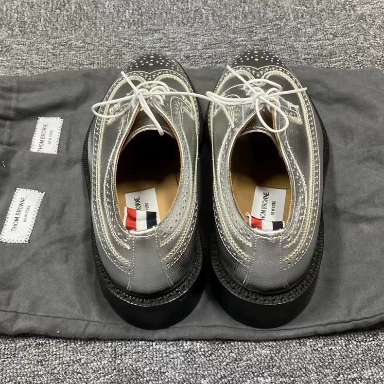 Thom Browne Thom Browne Silver cloth block carved leather shoes Size US 9 / EU 42 - 4 Thumbnail