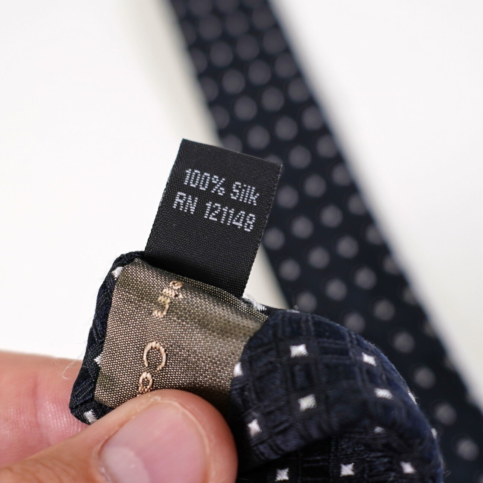 Calvin Klein Calvin Klein Blue Woven Geometric Silk Tie Size ONE SIZE - 5 Thumbnail