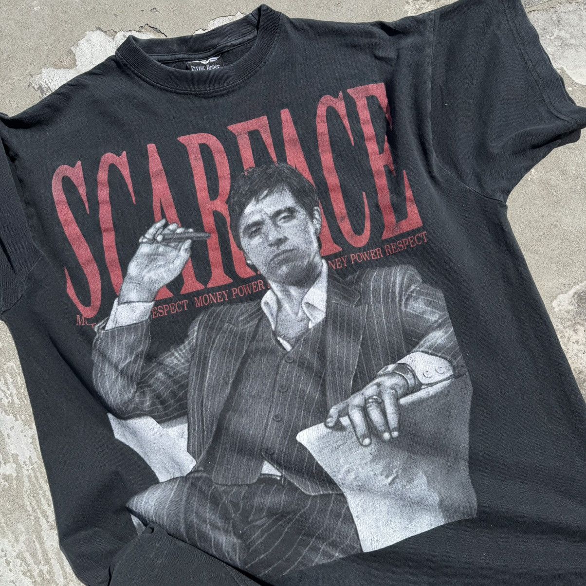 Japanese Brand × Vintage Vintage Scarface movie washed faded tshirt AOP 90s Al Pacino Size US XL / EU 56 / 4 - 2 Thumbnail