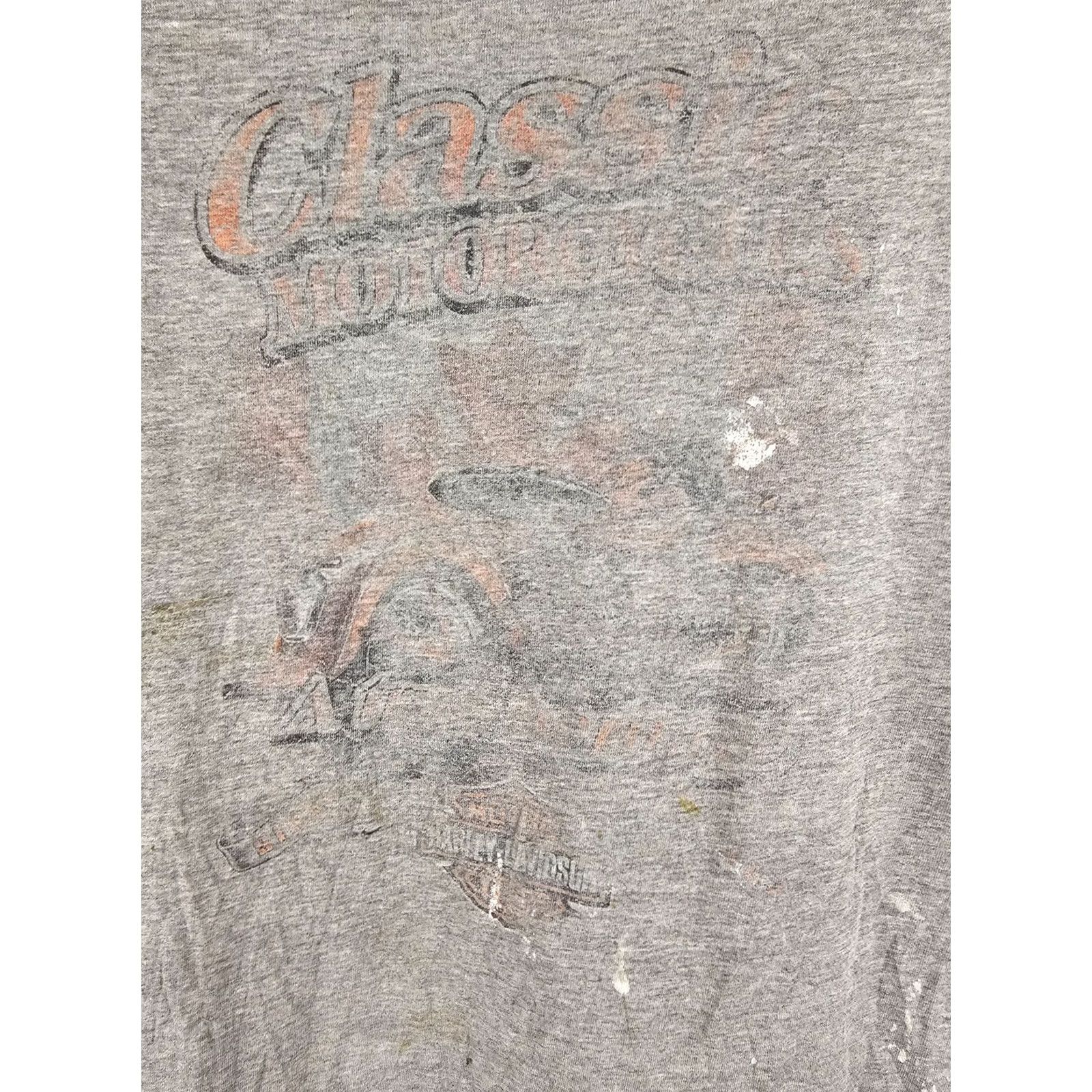 Harley Davidson Harley-Davidson Gray Cotton T-Shirt XL Worn Distressed Faded Mens Size US XL / EU 56 / 4 - 2 Thumbnail