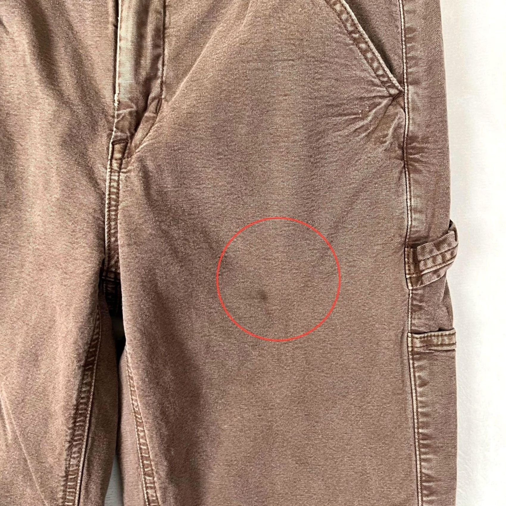 American Eagle Outfitters VINTAGE American Eagle Carpenter Pants Womens 2 Brown 90s Boyfriend High Rise Stretch Size 26" / US 2 / IT 38 - 2 Thumbnail