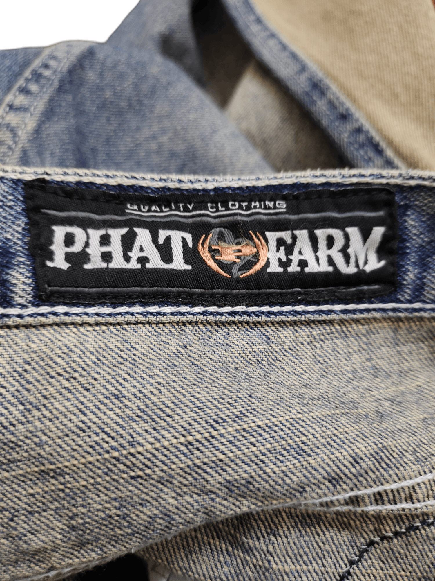 Phat Farm Crazy Vintage Y2k Phat Farm Patchwork Jnco Style Baggy Jeans Size US 35 - 16 Thumbnail