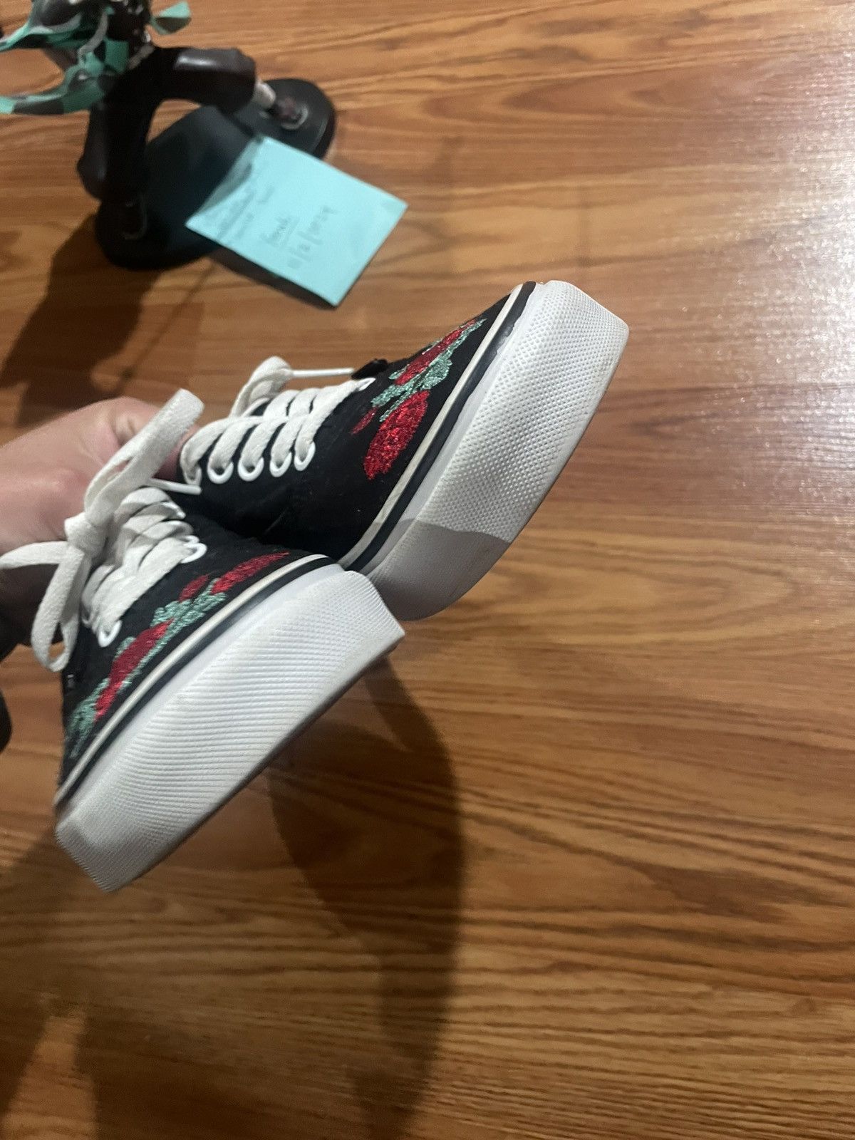 Vans Vans Authentic ‘Red Rose Thorns’ Embroidered - Size 8.5 Mens Size US 8.5 / EU 41-42 - 11 Thumbnail