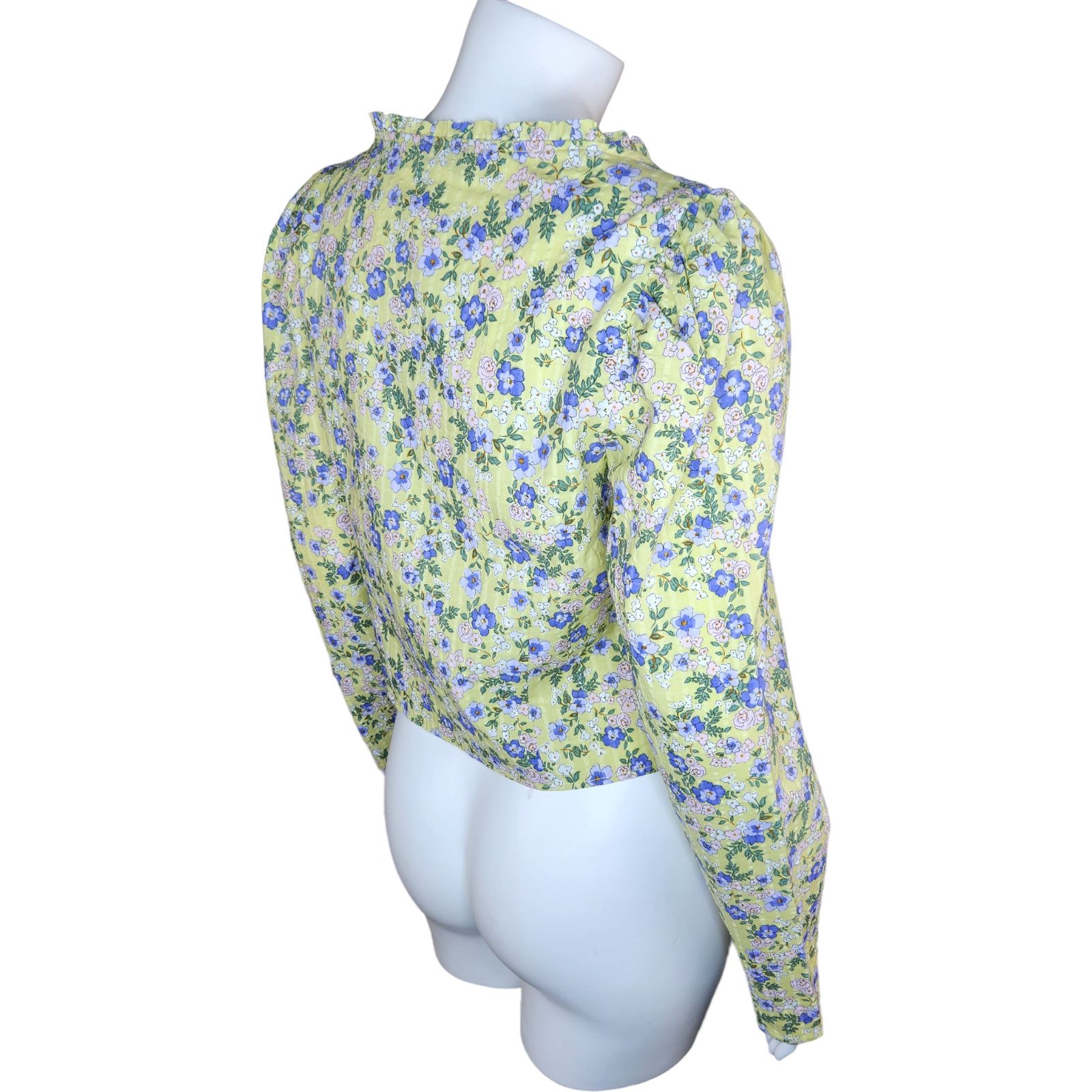 Topshop NWT Topshop Womens Size 8 Green Purple Floral Cropped Ruffle Size M / US 6-8 / IT 42-44 - 22 Thumbnail