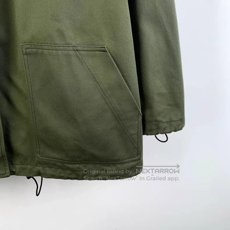 Loewe Loewe Olive Green Logo Patch Leather Cotton Hooded Zipper Size XXS / US 00 / IT 34 - 4 Thumbnail