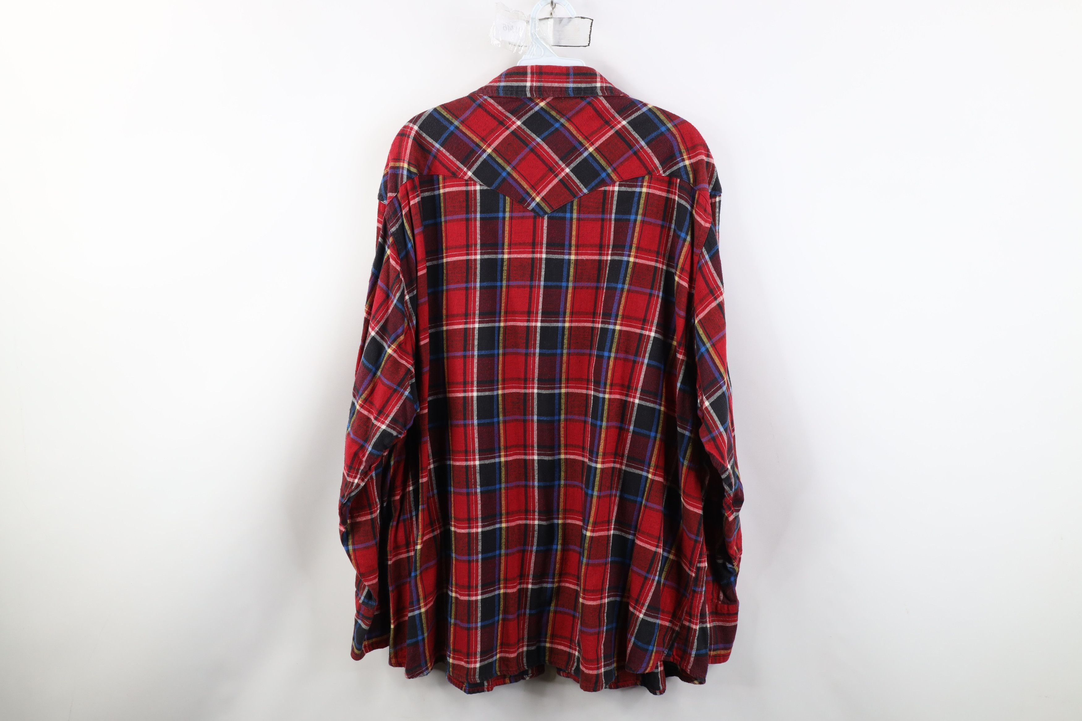 Wrangler Vintage 90s Wrangler Cowboy Flannel Snap Button Shirt Plaid Size US XXL / EU 58 / 5 - 8 Thumbnail