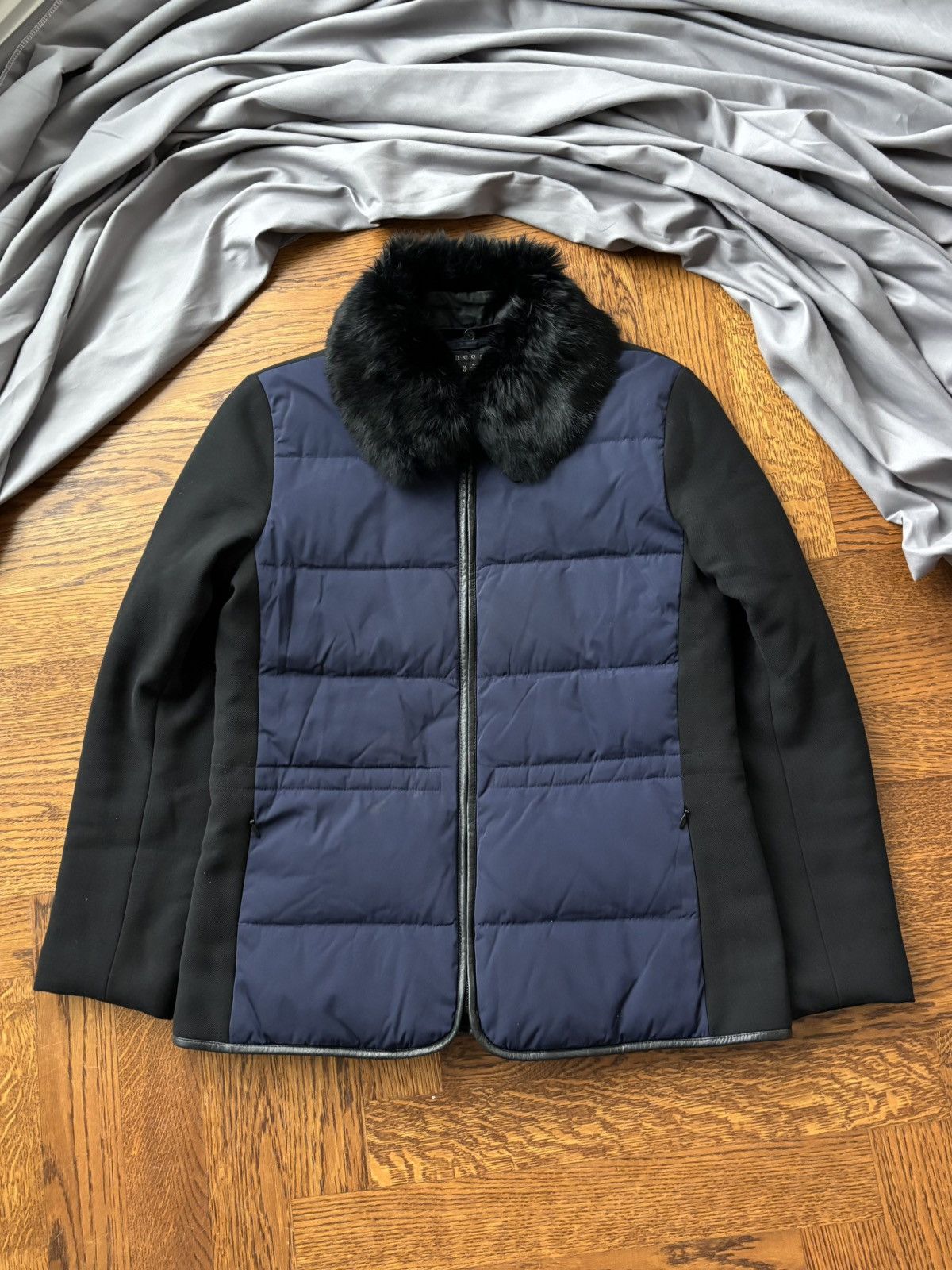Theory Theory Rabbit Fur Trim Collar Winter Jacket Lambskin Bomber Size M / US 6-8 / IT 42-44 - 1 Thumbnail