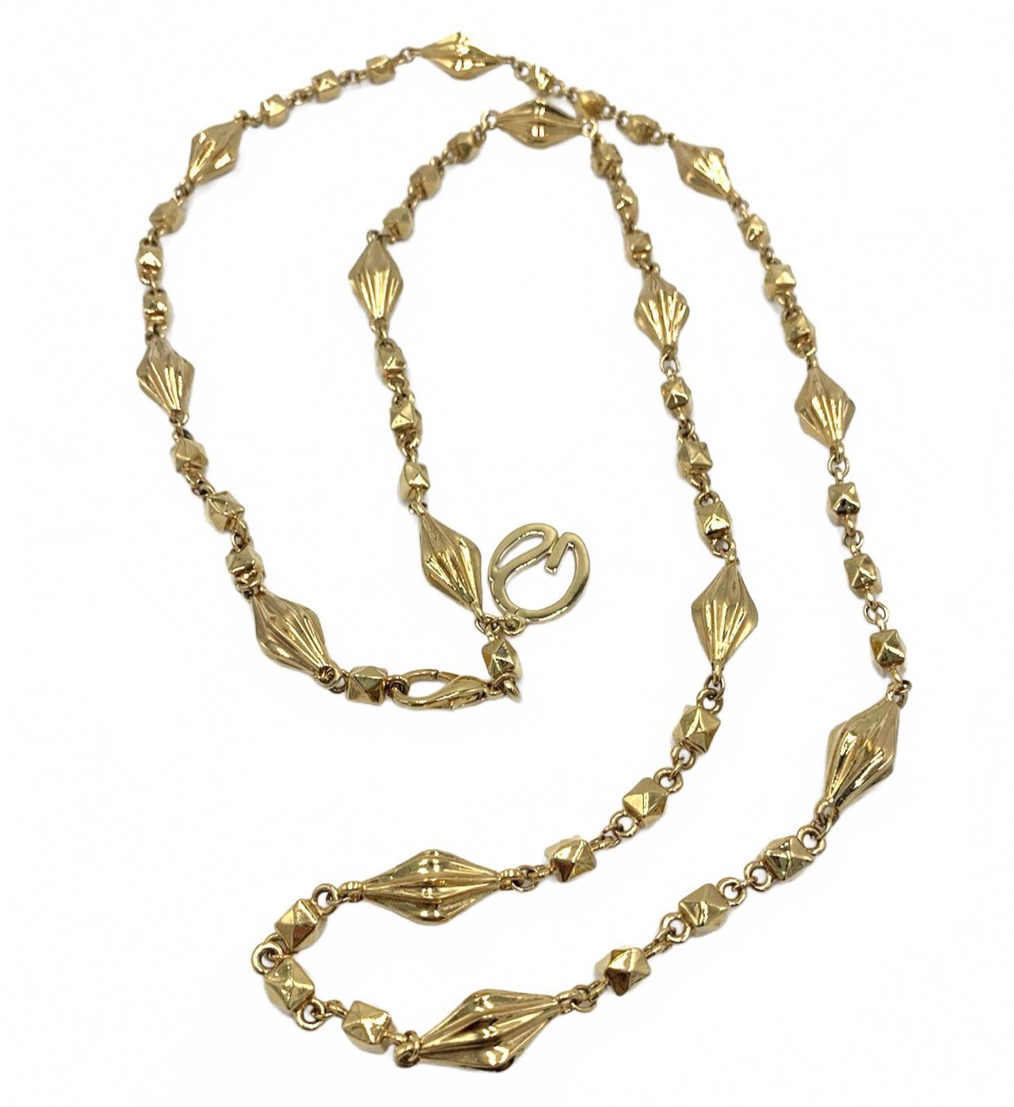 Other St John Designer Faceted Goldtone Diamond Stud Link Necklace Size ONE SIZE - 3 Thumbnail