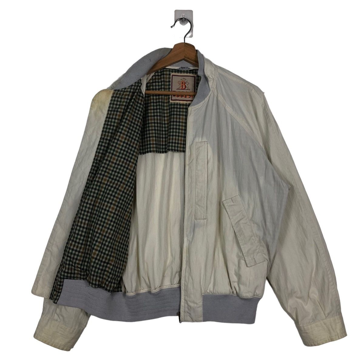 🔥90's Vintage Bomber Jacket Baracuta Tartan Design Lining