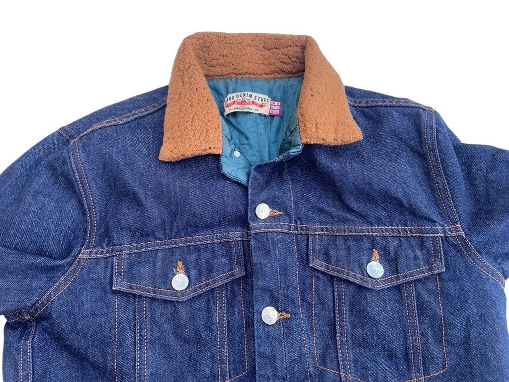 Zara Denim Stuff Blue Dark Wash Button Up Long Sleeve Jacket Size US M / EU 48-50 / 2 - 4 Thumbnail