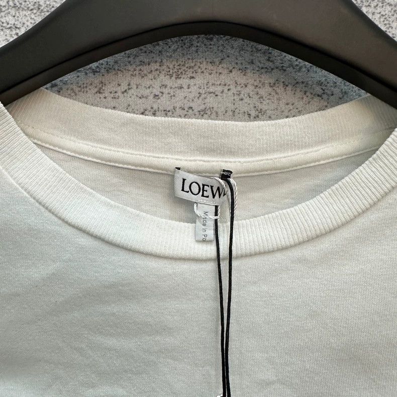 Loewe LOEWE White elegant gold embossed logo gemstone short slee Size S / US 4 / IT 40 - 4 Thumbnail